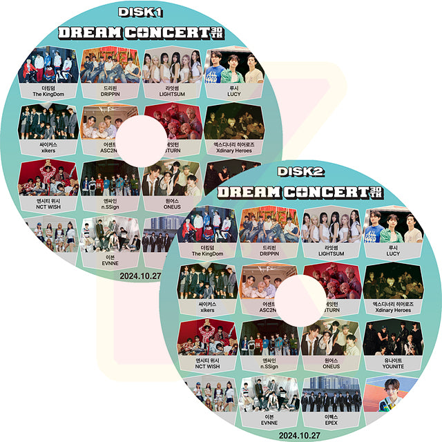 K-POP DVD 2024 DREAM CONCERT 2枚SET 2024.10.27 - NCT WISH / Kep1er / FIFTY FIFTY / KISS OF LIFE / YENA / H1-KEY / xikers 他 - CON KPOP DVD