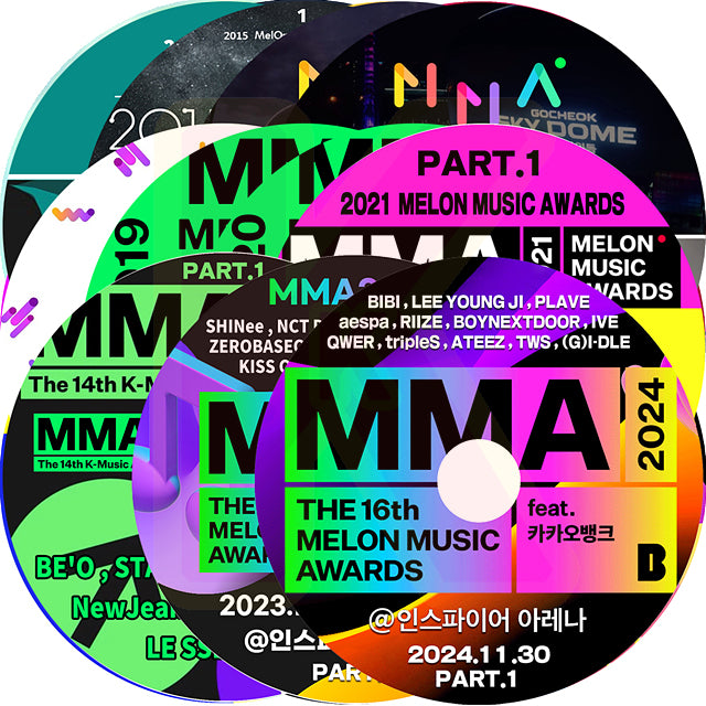 K-POP DVD 2014-2024 MMA Melon Music Awards 22枚Set K-POP音楽授賞式 KPOP DVD