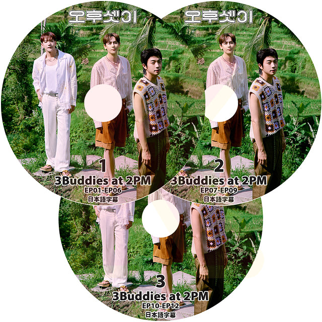 K-POP DVD 3Buddies at 2PM 3枚SET EP01-EP12 日本語字幕あり ウヨン WooYoung ニックン NICHKHUN ジュンケイJunK KPOP DVD