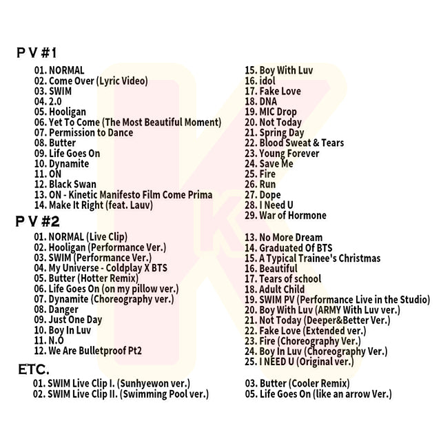 Blu-ray BTS 2026 BEST PV COLLECTION - SWIM / 2.0 / Yet To Come / FOR YOUTH - K-POP ブルーレイ 防弾少年団 バンタン ブルーレイ