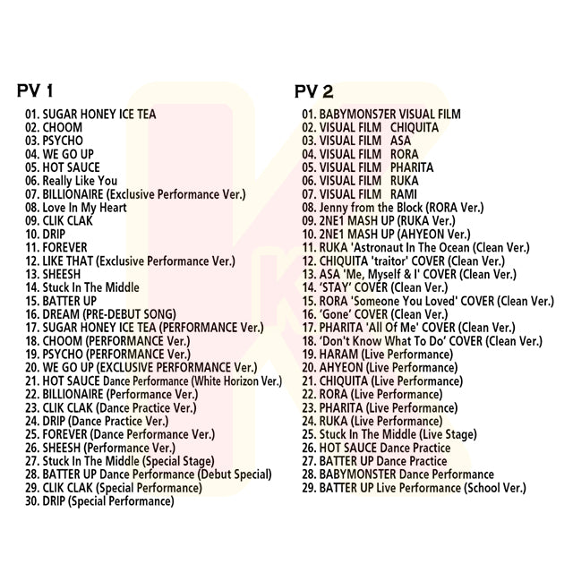 Blu-ray BABYMONSTER 2026 2nd BEST PV - SUGAR HONEY ICE TEA / CHOOM / WE GO UP / HOT SAUCE / DRIP / CLIK CLAK / FOREVER / SHEESH / BATTER UP 他 - ベイビーモンスター KPOP ブルーレイ