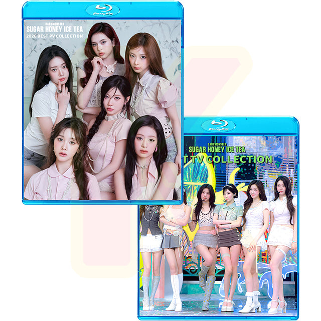 Blu-ray BABYMONSTER 2026 BEST PV / TV 2枚セット - SUGAR HONEY ICE TEA / CHOOM / WE GO UP / HOT SAUCE / DRIP / CLIK CLAK 他 - ベイビーモンスター KPOP ブルーレイ