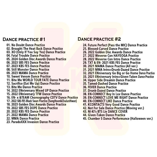 Blu-ray ENHYPEN 2024 2nd DANCE Practice - No Doubt / Brought The Heat Back / XO (Only If You Say Yes) 他 - エンハイフン K-POP ブルーレイ