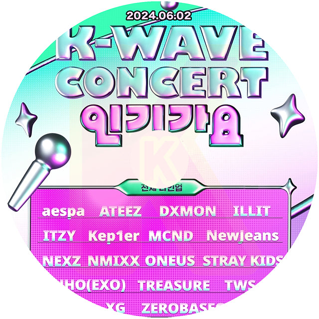 K-POP DVD 2024 人気歌謡 K-WAVE CONCERT 2024.06.02 - aespa ATEEZ Newjeans TWS ILLIT ITZY Kep1er ZB1 STRAY KIDS 他 - 音楽番組収録DVD CON KPOP DVD