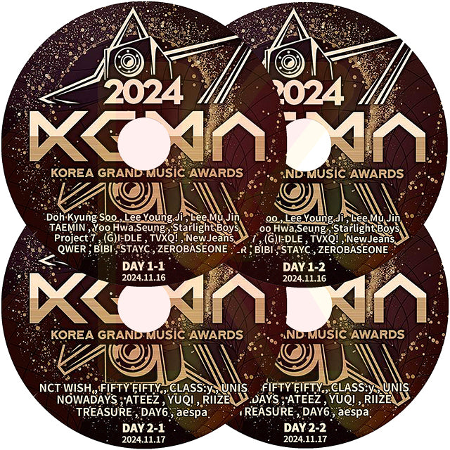K-POP DVD 2024 KOREA GRAND MUSIC AWARDS DAY1-2 4枚Set 2024.11.16/17 CON KPOP DVD