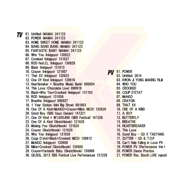 Blu-ray BIGBANG G-DRAGON 2024 PV/TV - POWER 他 - ビックバン GD ジードラゴン クォンジヨン Kwon Ji Yong KPOP ブルーレイ