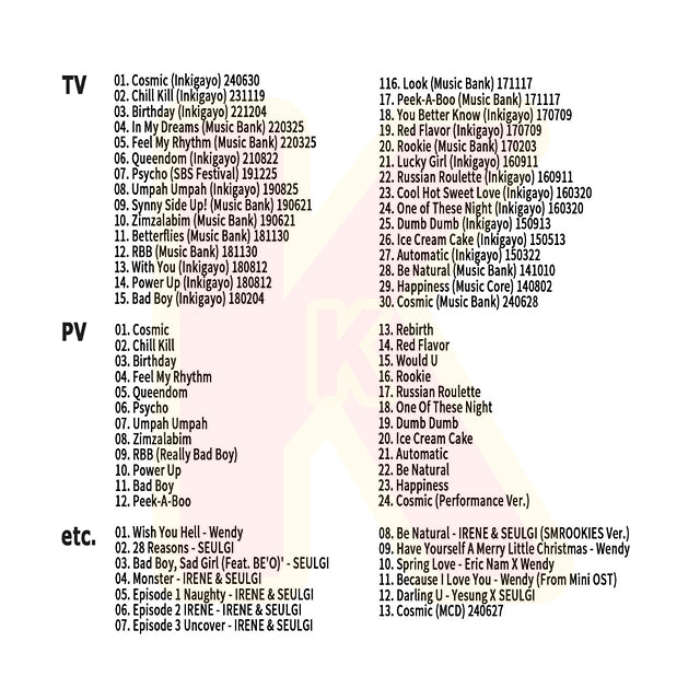 Blu-ray Red Velvet 2024 SPECIAL EDITION - Cosmic Chill Kill Birthday Feel My Rhythm Queendom Psycho 他 - レッドベルベット K-POP ブルーレイ