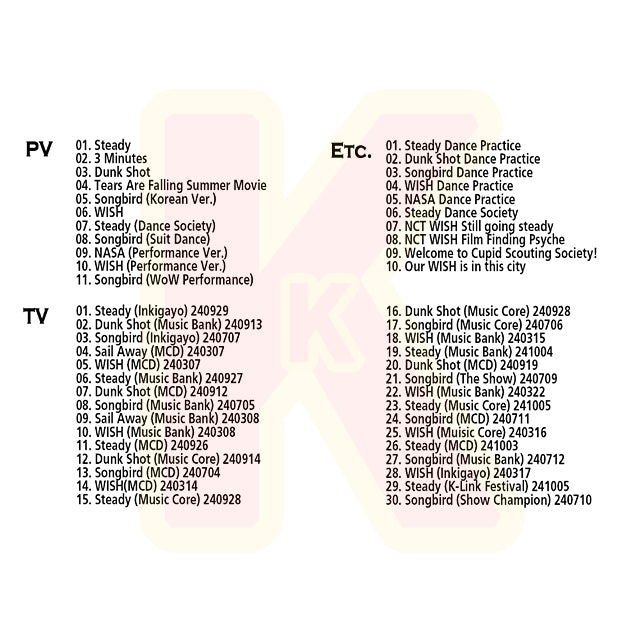 Blu-ray NCT WISH 2024 SPECIAL EDITION - Steady Songbird WISH Sail Away 他 - NCT WISH エヌシーティー ウィッシュ KPOP ブルーレイ