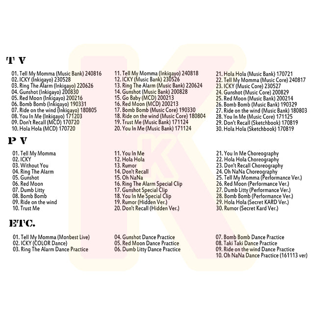 Blu-ray KARD 2024 SPECIAL EDITION - Tell My Momma ICKY Ring The Alarm GUNSHOT RED MOON 他 - K.A.R.D カード KPOP ブルーレイ