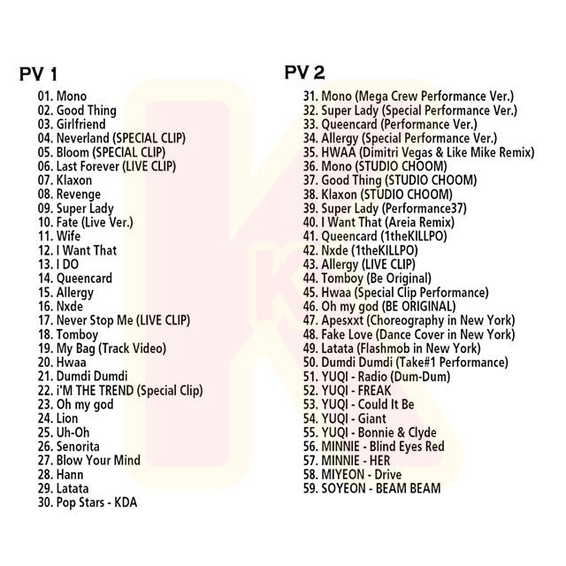 Blu-ray i-dle 2026 BEST PV - MONO / Good Thing / Klaxon / Super Lady / Queencard / TOMBOY 他 - アイドゥル KPOP ブルーレイ