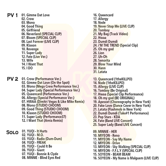 Blu-ray i-dle 2026 2nd BEST PV - Gimme Dat Love / Crow / MONO / Good Thing / Klaxon / Super Lady / Queencard / TOMBOY 他 - アイドゥル KPOP ブルーレイ