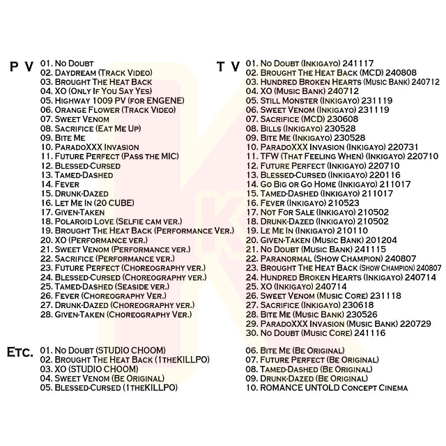 Blu-ray ENHYPEN 2024 2nd SPECIAL EDITION - No Doubt / Brought The Heat Back / XO (Only If You Say Yes) 他 - エンハイフン K-POP ブルーレイ