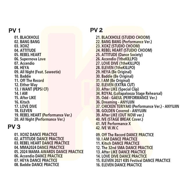 Blu-ray IVE 2026 BEST PV COLLECTION - BANG BANG / XOXZ / ATTITUDE / REBEL HEART / HEYA / After LIKE / LOVE DIVE 他 - アイヴ アイブ ブルーレイ