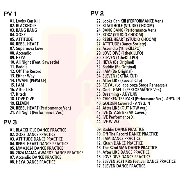 Blu-ray IVE 2026 2nd BEST PV COLLECTION - Looks Can Kill / BANG BANG / XOXZ / ATTITUDE / REBEL HEART / HEYA / After LIKE / LOVE DIVE 他 - アイヴ アイブ ブルーレイ