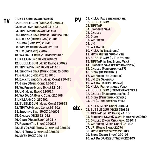 Blu-ray Kep1er 2026 SPECIAL EDITION - KILLA / BUBBLE GUM / TIPI-TAP / Shooting Star / WA DA DA 他 - ケプラー K-POP ブルーレイ