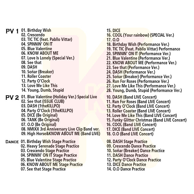 Blu-ray NMIXX 2026 2nd BEST PV COLLECTION - Birthday Wish / Heavy Serenade / Blue Valentine / KNOW ABOUT ME / High Horse / See that? / DASH 他 - エンミックス KPOP ブルーレイ
