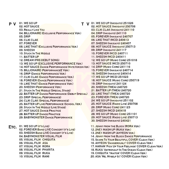 Blu-ray BABYMONSTER 2025 2nd SPECIAL EDITION - WE GO UP / HOT SAUCE / DRIP / CLIK CLAK / FOREVER / SHEESH / BATTER UP 他 - ベイビーモンスター KPOP ブルーレイ