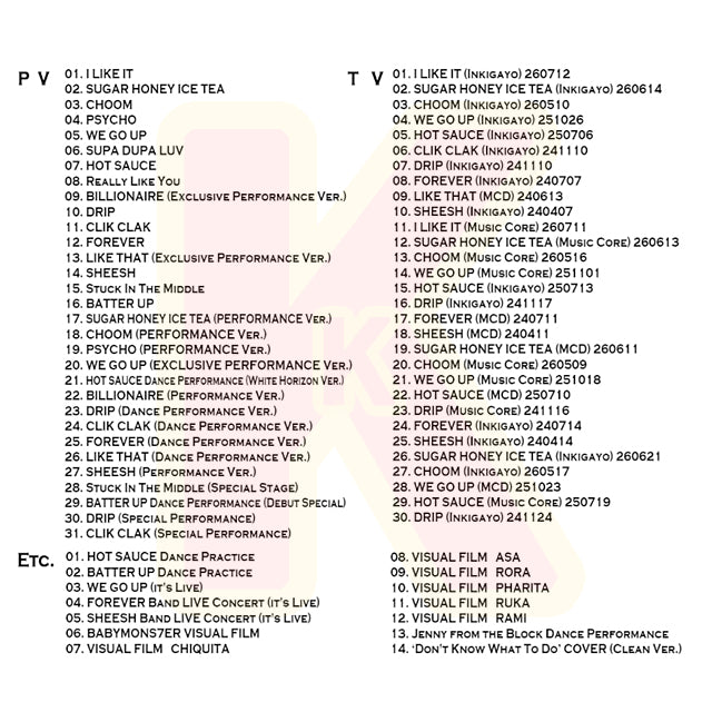 Blu-ray BABYMONSTER 2026 2nd SPECIAL EDITION Ver2. - I LIKE IT / SUGAR HONEY ICE TEA / CHOOM / WE GO UP / HOT SAUCE 他 - ベイビーモンスター KPOP ブルーレイ