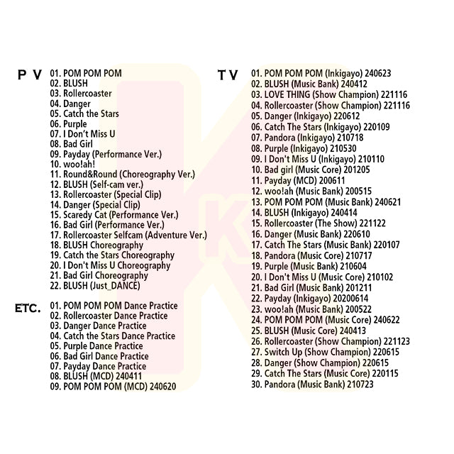 Blu-ray WOOAH 2024 SPECIAL EDITION - POM POM POM BLUSH Danger Catch the Stars Purple Bad Girl - woo!ah! ウーアー KPOP ブルーレイ