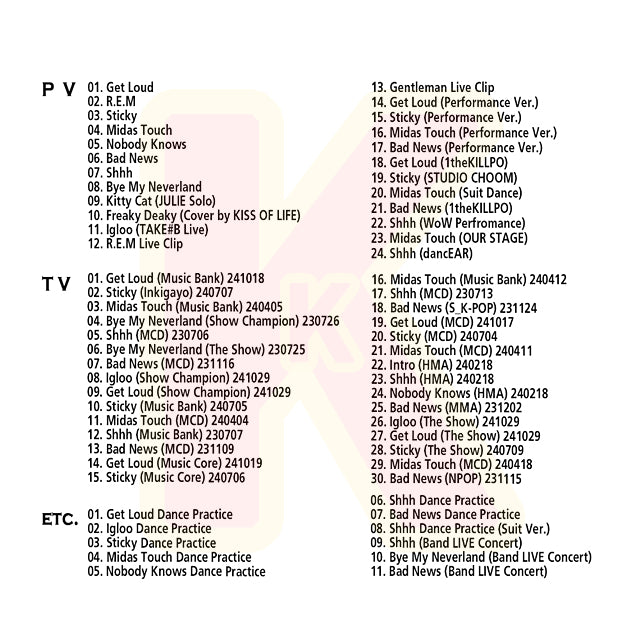 Blu-ray KISS OF LIFE 2024 SPECIAL EDITION - Get Loud / Sticky / Midas Touch 他 - キスオブライフ ジュリー ナッティ ベル ハヌル KPOP