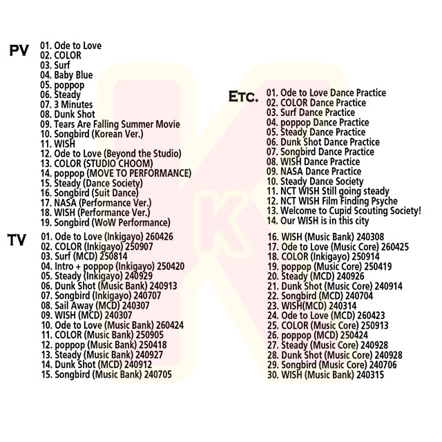 Blu-ray NCT WISH 2026 SPECIAL EDITION - Ode to Love COLOR poppop Miracle Steady Songbird WISH Sail Away 他 - エヌシーティー ウィッシュ KPOP ブルーレイ