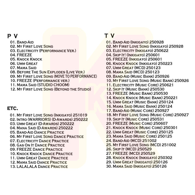 Blu-ray KickFlip 2025 SPECIAL EDITION - My First Love Song / FREEZE / Mama Said 他 - キックフリップ KPOP ブルーレイ