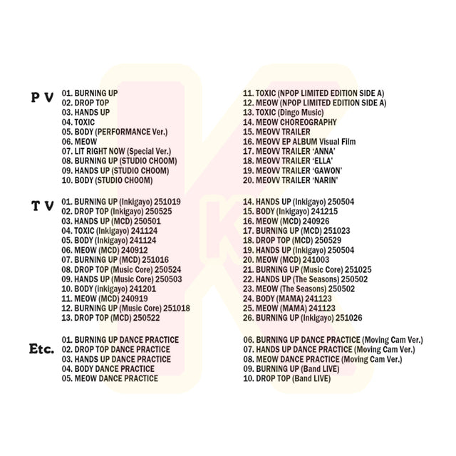 Blu-ray MEOVV 2025 SPECIAL EDITION - BURNING UP / HANDS UP / TOXIC / BODY 他 - ミヤオ KPOP