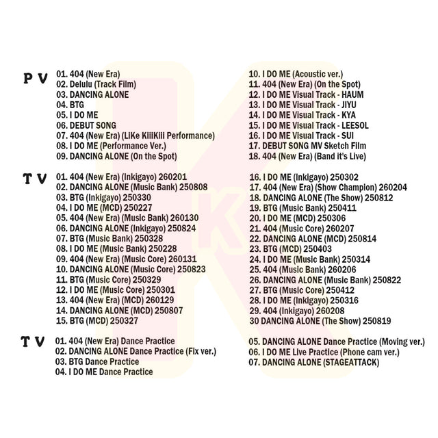 Blu-ray KiiiKiii 2026 SPECIAL EDITION - 404 (New Era) / DANCING ALONE / BTG / I DO ME 他 - キキ KPOP ブルーレイ