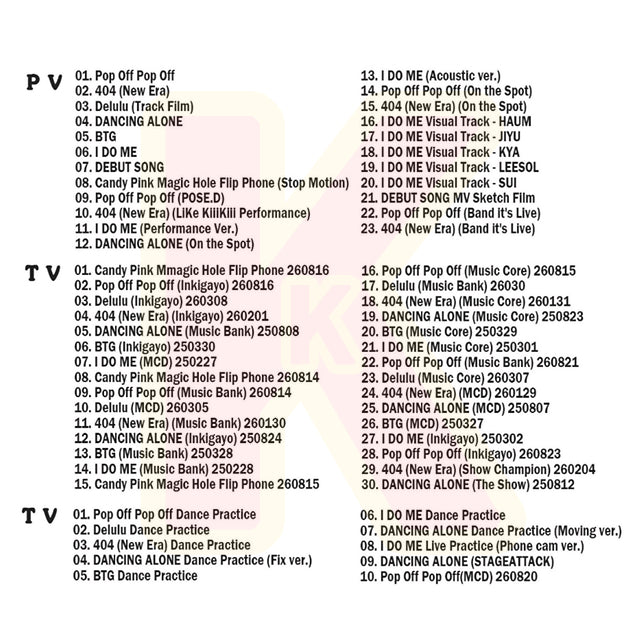 Blu-ray KiiiKiii 2026 2nd SPECIAL EDITION - Pop Off Pop Off / 404 (New Era) / DANCING ALONE / BTG / I DO ME 他 - キキ KPOP ブルーレイ