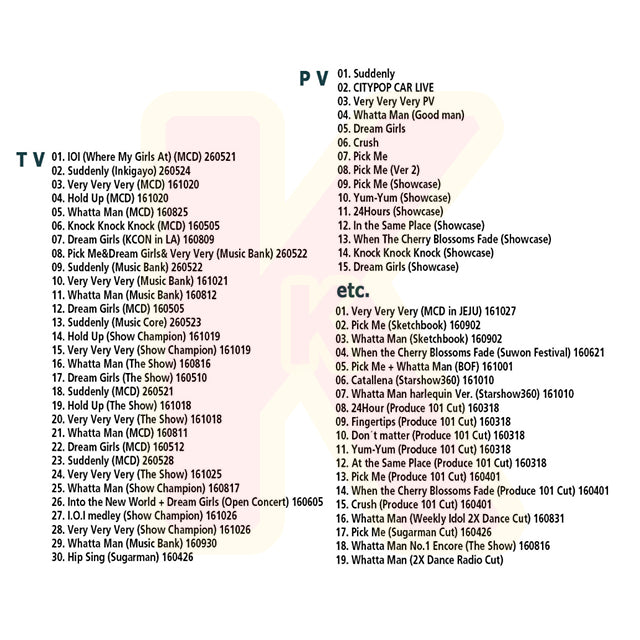 Blu-ray I.O.I 2026 SPECIAL EDITION - Suddenly / Very Very Very / Hold Up / Whatta Man / Knock Knock Knock KPOP ブルーレイ I.O.I アイオーアイブルーレイ