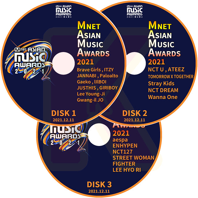 K-POP DVD 2021 MAMA Mnet Asia Music Awards 3枚SET 2021.12.11 - 音楽番組収録DVD Awards KPOP DVD