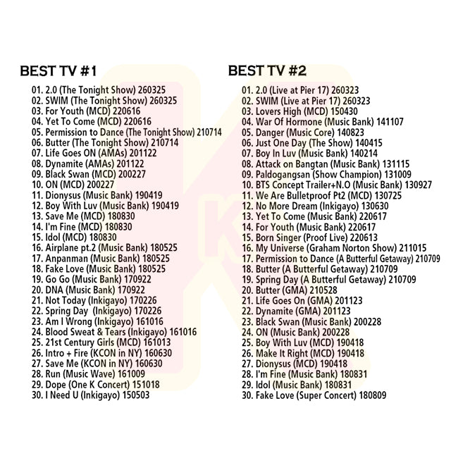 Blu-ray BTS 2026 BEST TV COLLECTION - SWIM / 2.0 / Yet To Come / FOR YOUTH - K-POP ブルーレイ 防弾少年団 バンタン ブルーレイ
