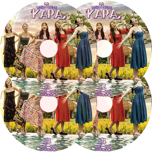 K-POP DVD WISH I HAVE KARA 4枚SET 完 EP01-EP08 日本語字幕あり カラ パクギュリ ハンスンヨン ホヨンジ カンジヨン ニコル KPOP DVD
