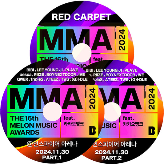 K-POP DVD 2024 MMA Melon Music Awards+RED CARPET 3枚SET 2024.11.30 K-POP音楽授賞式 KPOP DVD