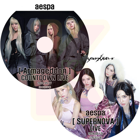 K-POP DVD aespa WEVERSE LIVE [SUPERNOVA] + COUNTDOWN LIVE [Armageddon] 2枚SET 2024.05.13/27 日本語字幕あり エスパ KPOP DVD