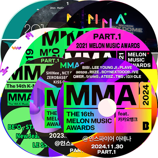 K-POP DVD 2014-2024 MMA Melon Music Awards 22枚Set K-POP音楽授賞式 KPOP DVD