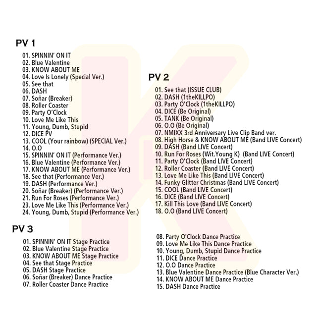 Blu-ray NMIXX 2025 BEST PV COLLECTION- Blue Valentine / KNOW ABOUT ME / High Horse / See that? / DASH 他 - エンミックス KPOP ブルーレイ