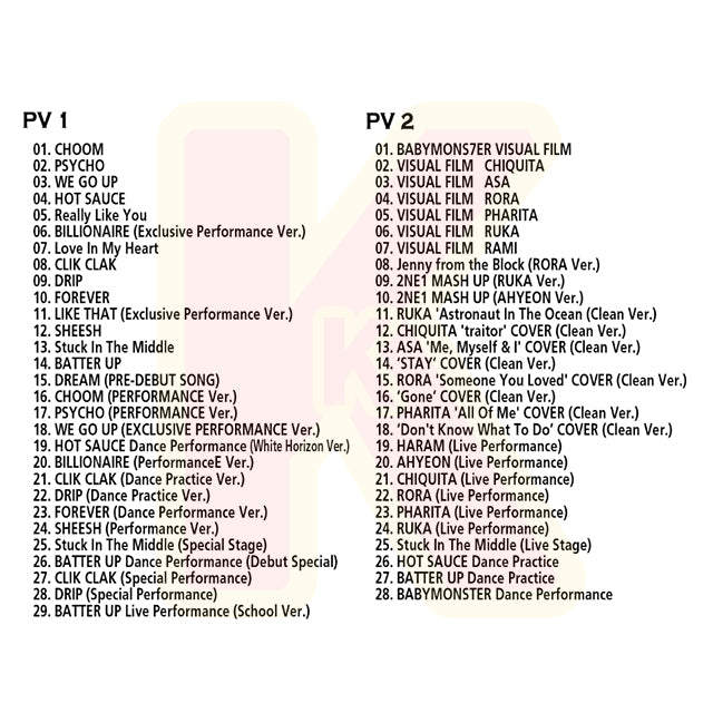 Blu-ray BABYMONSTER 2026 BEST PV  -  CHOOM / WE GO UP / HOT SAUCE / DRIP / CLIK CLAK / FOREVER / SHEESH / BATTER UP 他 - ベイビーモンスター KPOP ブルーレイ