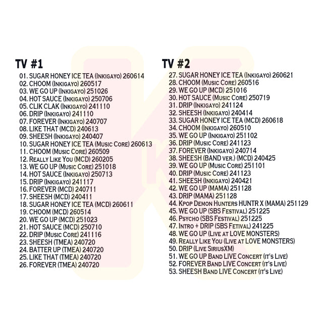 Blu-ray BABYMONSTER 2026 BEST TV  -  SUGAR HONEY ICE TEA / CHOOM / WE GO UP / HOT SAUCE / DRIP / CLIK CLAK / FOREVER / SHEESH / BATTER UP 他 - ベイビーモンスター KPOP ブルーレイ