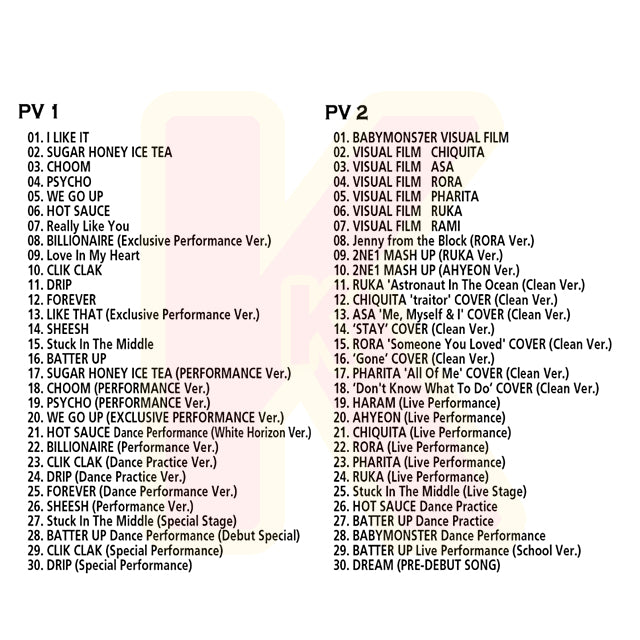 Blu-ray BABYMONSTER 2026 2nd BEST PV Ver.2  -  I LIKE IT / SUGAR HONEY ICE TEA / CHOOM / WE GO UP / HOT SAUCE / DRIP 他 - ベイビーモンスター KPOP ブルーレイ