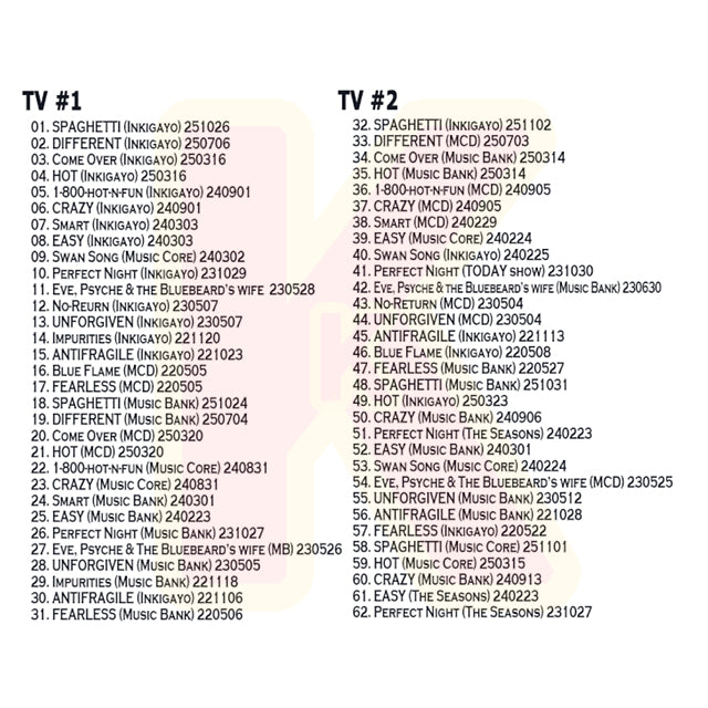 Blu-ray LE SSERAFIM 2025 2nd BEST TV COLLECTION - SPAGHTTI / DIFFERENT / HOT / CRAZY 他 - LESSERAFIM ルセラフィム KPOP ブルーレイ