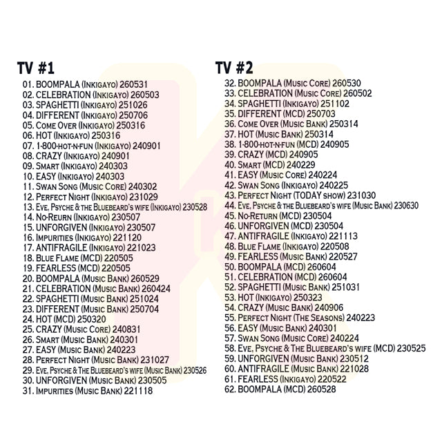 Blu-ray LE SSERAFIM 2026 BEST TV COLLECTION - BOOMPALA / CELEBRATION / DIFFERENT / HOT / CRAZY 他 - LESSERAFIM ルセラフィム KPOP ブルーレイ