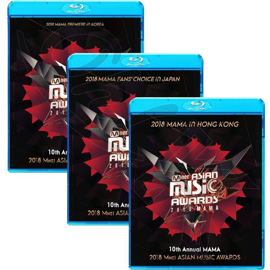 Blu-ray 2018 MAMA in JAPAN/ KOREA/ HONGKONG 3枚SET (2018.12.10-12.14) - バンタン/ WANNA ONE/ TWICE/ MONSTA X/ SEVENTEEN/ GOT7/ IZONE/ NU'EST W/ MAMAMOO/ THE BOYZ/ (G)I-DLE/ LOONA/ fromis_9/ GWSN 他 - 音楽番組収録 Awards ブルーレイ