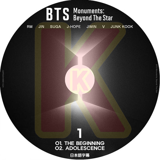 K-POP DVD バンタン BTS Monuments Beyond The Star #1 日本語字幕あり RM  JIN SUGA J-HOPE JIMIN  V JUNGKOOK BANGTAN KPOP DVD