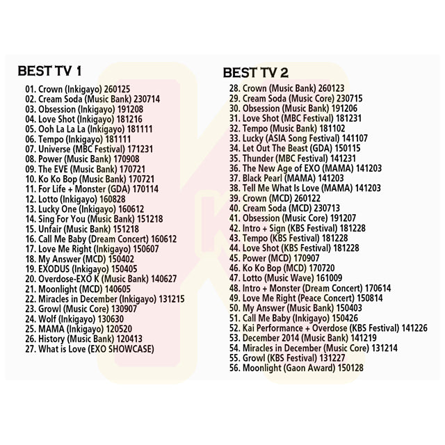 Blu-ray EXO 2026 BEST TV- Crown 他 - エクソ KPOP ブルーレイ