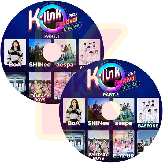 K-POP DVD K-LINK FESTIVAL 2枚Set 2023.12.10 BoA/SHINEE/aespa/TREASURE/ZEROBASEONE/EL7Z UP/FANTASY BOYS/POW CON KPOP DVD