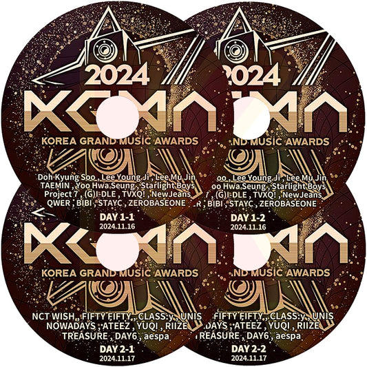 K-POP DVD 2024 KOREA GRAND MUSIC AWARDS DAY1-2 4枚Set 2024.11.16/17 CON KPOP DVD