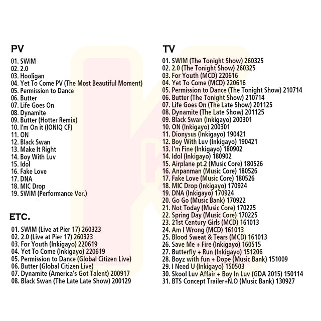 Blu-ray BTS 2026 SPECIAL EDITION - SWIM / 2.0 / Yet To Come / permission to dance / Butter バンタン BANGTAN KPOP ブルーレイ