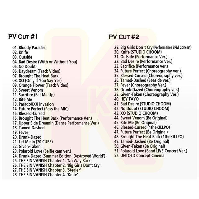 Blu-ray ENHYPEN 2026 2nd BEST PV - Bloody Paradise / Knife / Bad Desire / No Doubt / Brought The Heat Back / XO 他 - エンハイフン K-POP ブルーレイ
