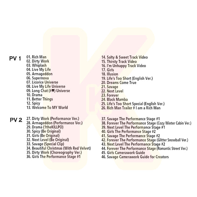 Blu-ray aespa 2025 2nd BEST PV COLLECTION- Rich Man / Dirty Work / Whiplash / Armageddon / Supernova 他 - エスパ カリナ ジゼル ウィンター ニンニン KPOP ブルーレイ